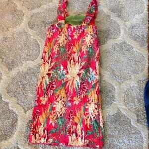 FARM Rio Lotus Floral Shirred Mini Dress Boho Dopamine Tropical Feminine